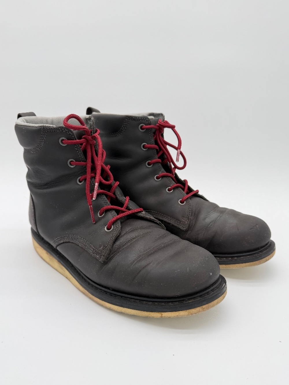 Harley-Davidson Men's Size 11 Black Leather Wedge Sole Riding Work Boots H-D